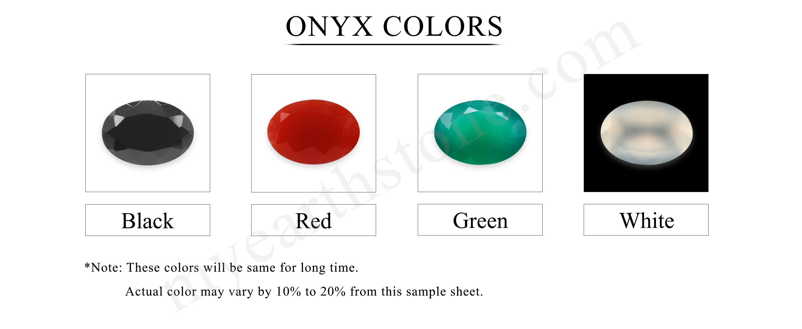 Onyx Color Chart | My Earth Stone